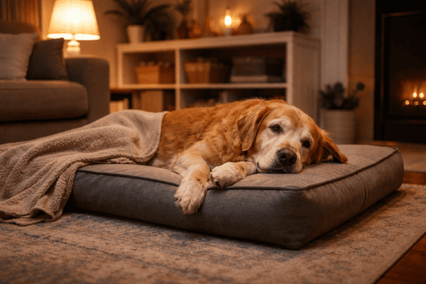 senior dog arthritis resting orthopedic bed evening routine