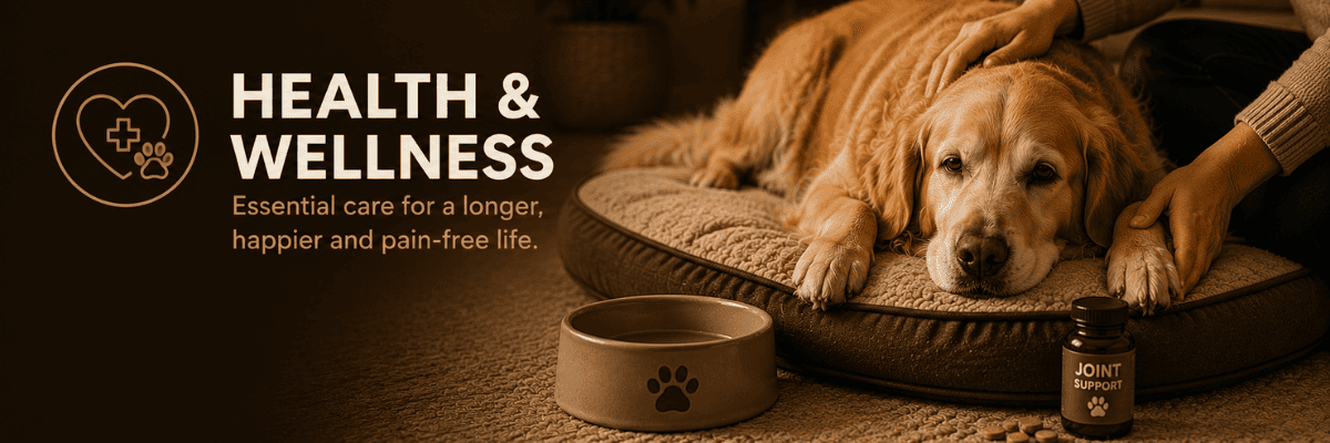 Elderly dog ​​lying comfortably in its bed.